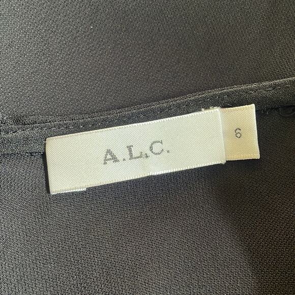 A.L.C. Black Sparkle Studs Sleeveless Tank Top Viscose ALC Date Night Glam Party - Picture 7 of 8